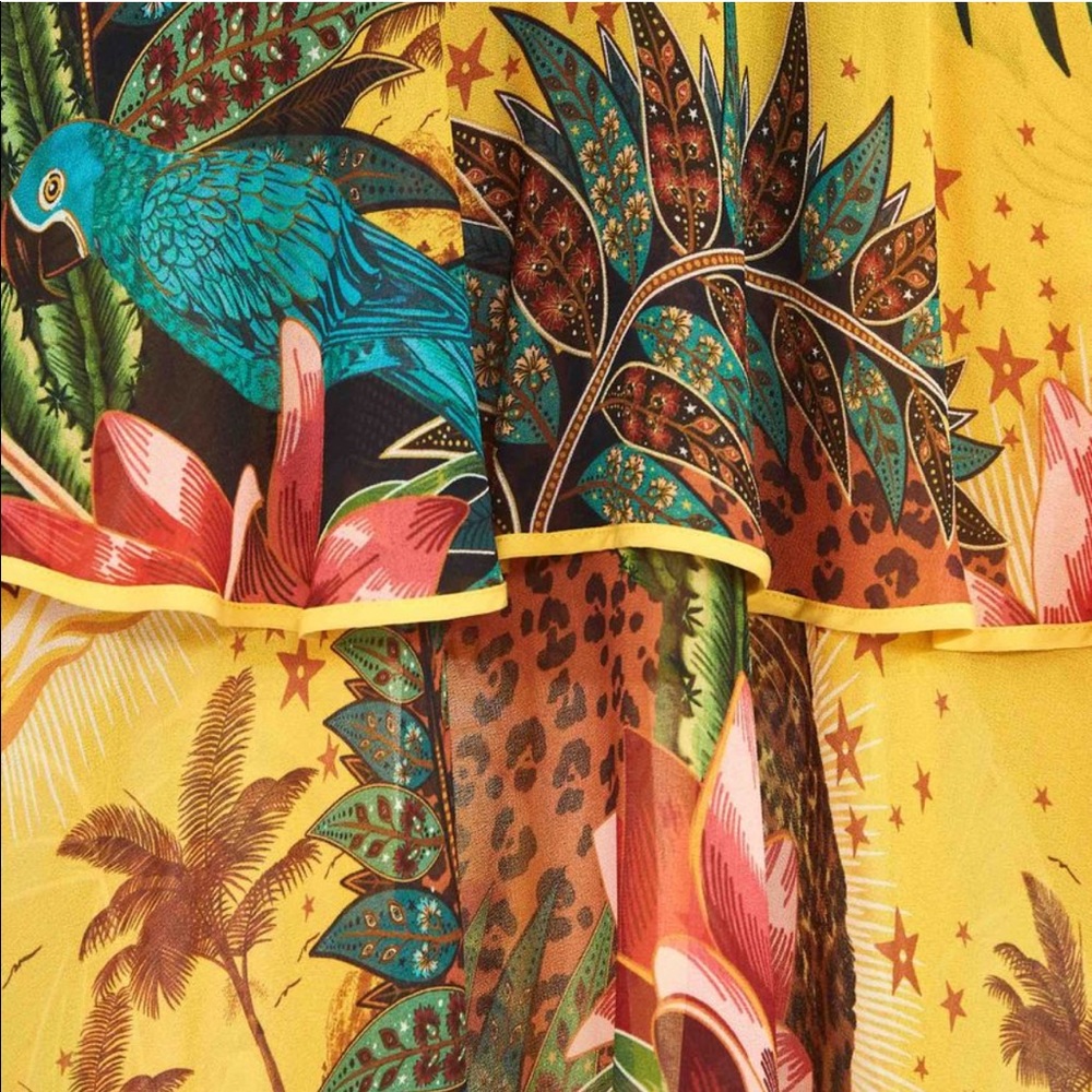Farm Rio Tropical Dreams Tiered Midi Skirt - Picture 6 of 8